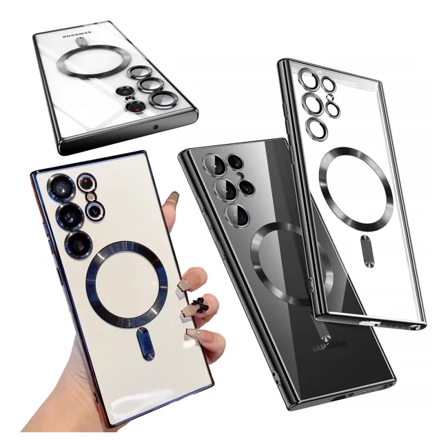 Samsung Galaxy S25 Ultra Alogy LuxeShield™️ Glamour Luxus-Ringhülle mit Kameraabdeckung, Schwarz