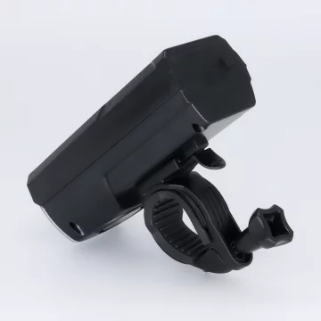 LED-Fahrradfrontlicht mit Solarpanel und Hupe, superhell (1000 lm, 4400 mAh), wasserdicht, schwarz