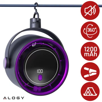 Schreibtischventilator, Standventilator, kleiner Umwälzventilator mit Clip, kabelloser Handventilator, 500 mAh, USB-C, Alogy White