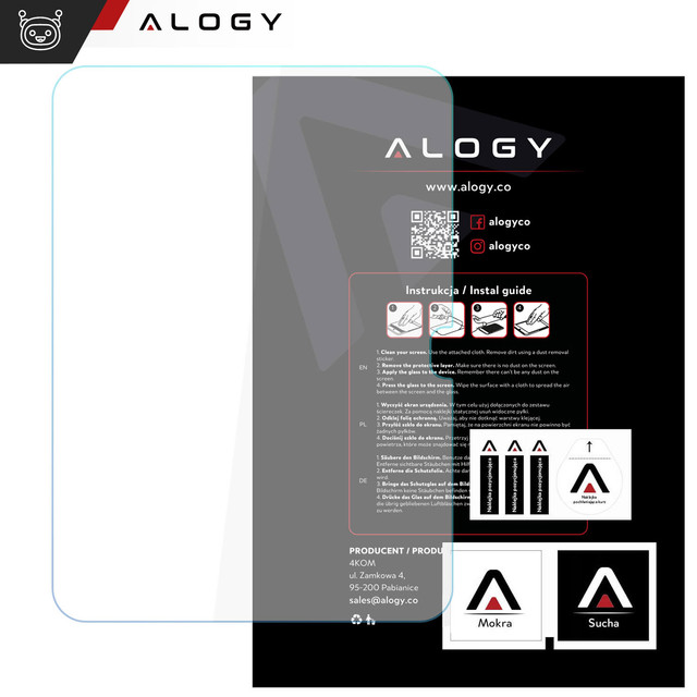 2X Szkło hartowane do Apple iPad 10gen 10.9 2022 / iPad 11gen 11 2025 Alogy Screen Protector Pro+ 9H na ekran z otworem