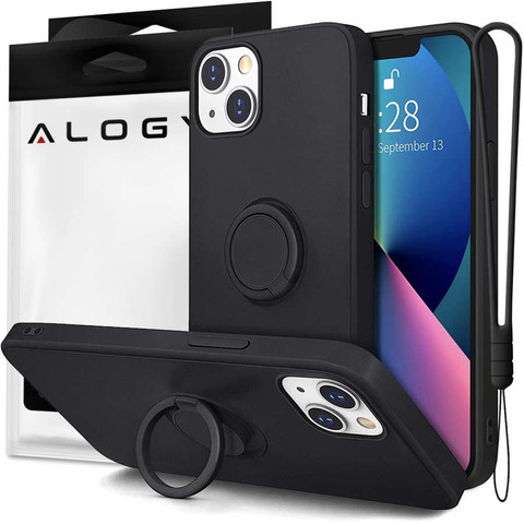 Ring Ultra Slim Alogy Silicone Case for Apple iPhone 13 Mini Black