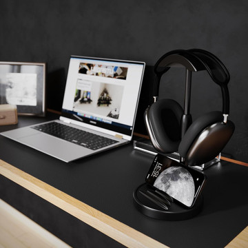 Stolní stojan Držák na sluchátka nastavitelný na stůl se stojanem na telefon závěsný háček Alogy Black