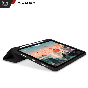 Protective case with stylus holder for Apple iPad Air 13" 2024/2025, iPad Pro 12.9" 2018-2022 Alogy Book Cover Case tablet case Black