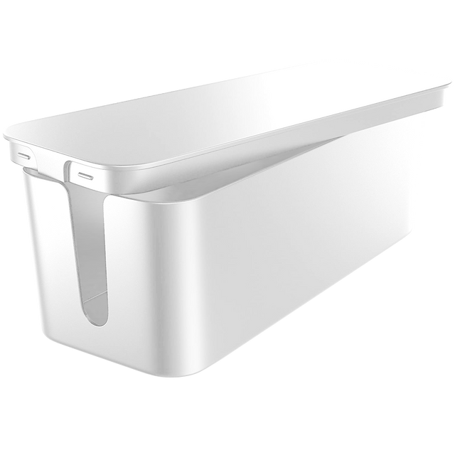 Cable organizer desk floor container box for cables slats Alogy Box M 31cm White