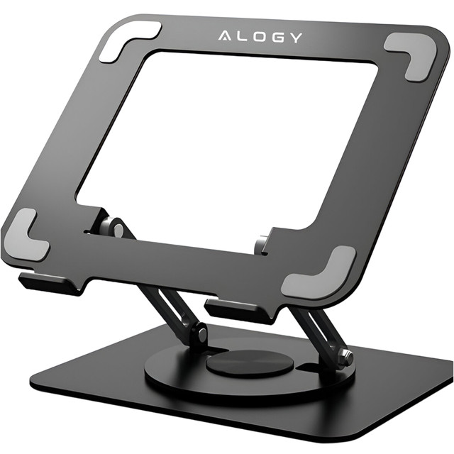 Laptop Stand for Macbook 17 Stand Holder Folding Table Swivel 360 Adjustable Aluminum for Alogy Desk Black
