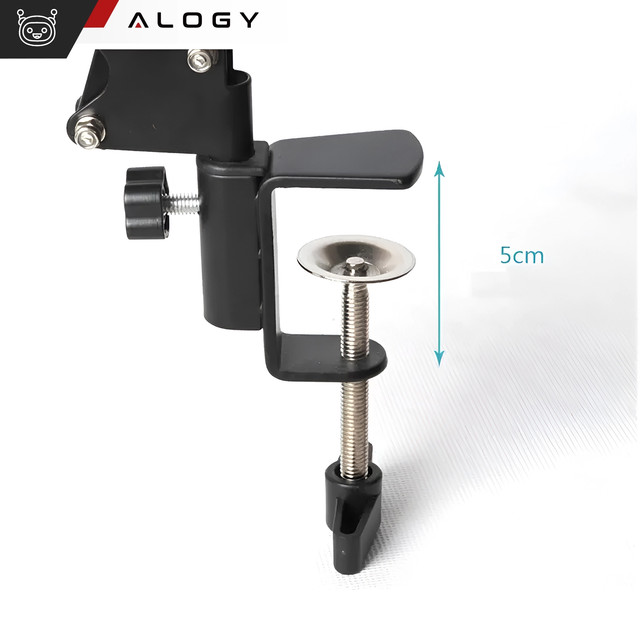 Alogy LED-Ringlicht 10 Zoll Fotoring für Make-up-Stativ für Schreibtischplatte Schwarz