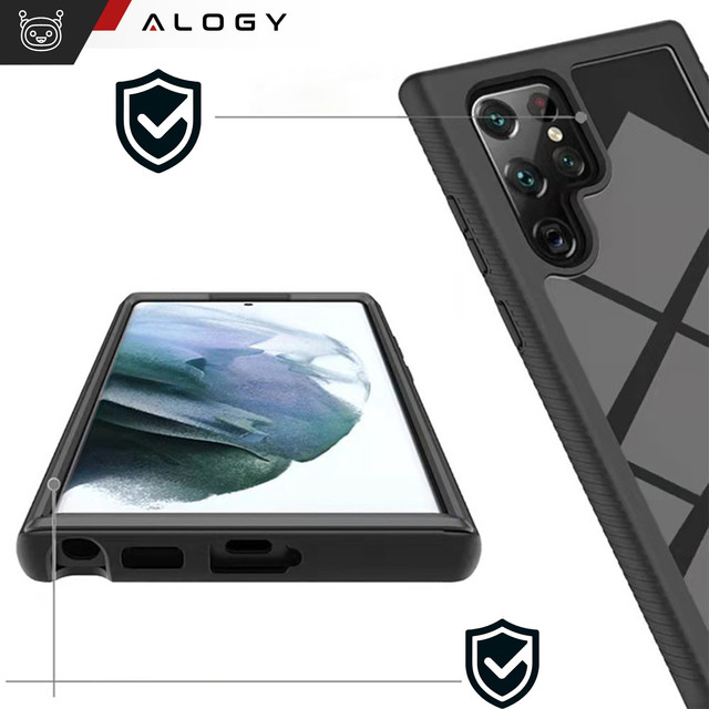 Hülle für Samsung Galaxy S24 Ultra Armored Cover Hydrogel Screen Film Case 360 Defense Pro Schwarz