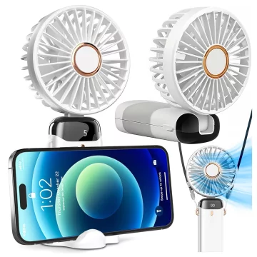 Fan Fan Handheld Fan Wireless Alogy Desktop Portable Handheld with Phone Holder USB-C Navy Blue