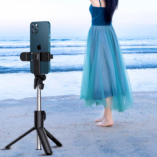 Alogy Holder Wireless Selfie Stick Bluetooth foldable Tripod Mini tripod for phone with LED light
