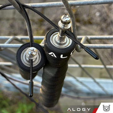 Nastavitelné boxerské lano Crossfit Fitness Alogy Sport s vyměnitelnými články 300cm ložiska pohodlné černé