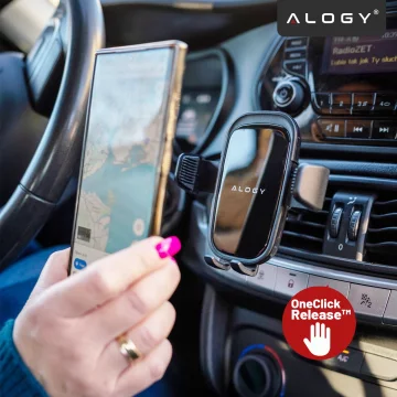 Car phone holder, window, grille, cockpit, dashboard, car, car, for 7" phone Alogy 3in1 Black