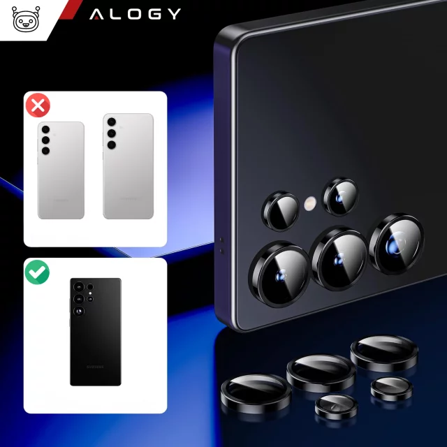Alogy Lens Protector PRO Schutzhülle Glas für Samsung Galaxy S24 Ultra Kameraabdeckung Objektiv Kameralinsen