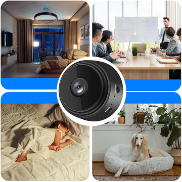 Spy camera Hidden detection Discreet mini webcam with data transmission WiFi Full HD IP black