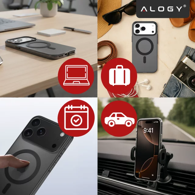 Etui do Apple iPhone 17 Pro Max – matowa obudowa do MagSafe z ochroną obiektywu, smukłe i odporne na zarysowania, idealne dopasowanie – Alogy Skinny MatteCase™ Czarne