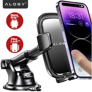 Car phone holder, window, grille, cockpit, dashboard, car, car, for 7" phone Alogy 3in1 Black Organizer