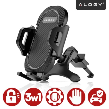 Alogy 3-in-1 car phone holder for the windshield, dashboard grille, cockpit Organizer