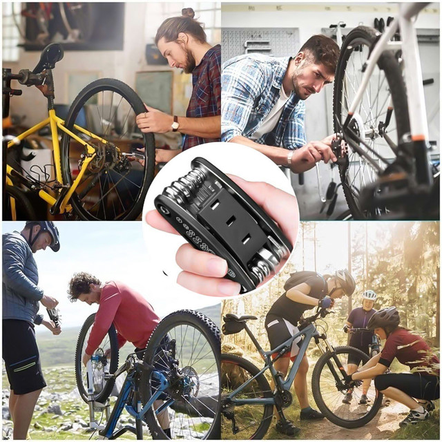 Multitool wrenches for changing Alogy tires on scooters/bikes