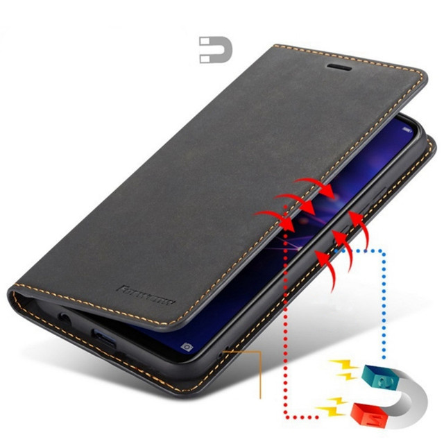 Alogy Forwenw Leather Flip Wallet Case for Samsung Galaxy S22 Ultra Black
