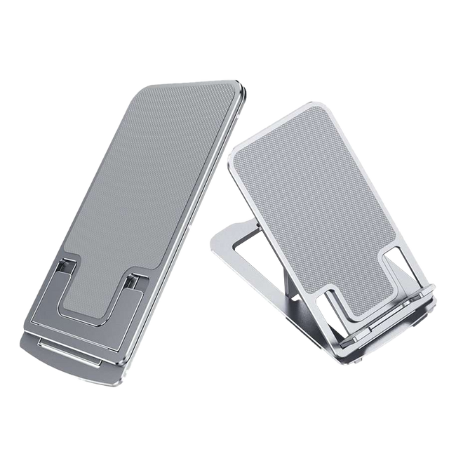 Alogy Adjustable Phone Stand Foldable Desk Stand Silver