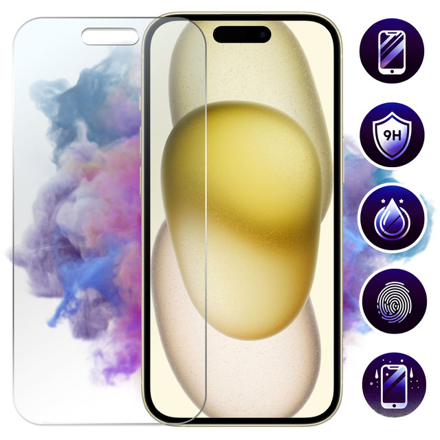 Hybrid glass for Apple iPhone 15, Alogy Flexi Glass 9H flat screen