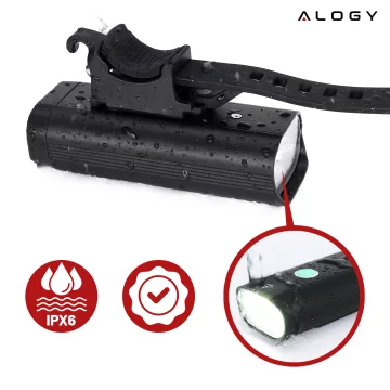 Světlo na kolo Přední LED světlo na kolo Osvětlení na kolo Vodotěsné IPX5 Alogy P12 Bike Light Black