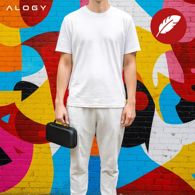 Pokrowiec Etui do Nintendo Switch 2 2025 Torba Ochronna Twarda EVA, Wodoodporna, Lekka, z Uchwytami i przegrodami akcesoria Alogy HardFoamBag™ – Czarna