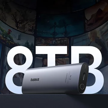 Baseus FlyJoy M.2 NVMe 10 Gb/s SSD-Gehäuse – Graues Gehäuse bis zu 8 TB