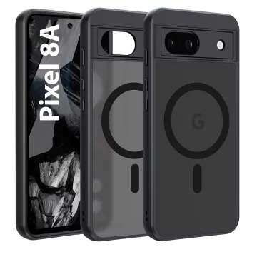Google Pixel 8a case Alogy MagSafe Hybrid Matte Case MagMat matte black back cover