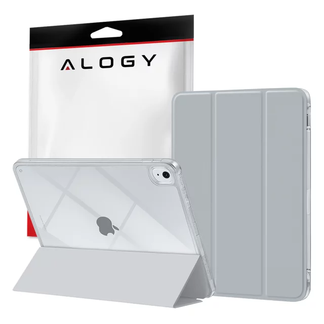 Etui do Apple iPad 11gen. 11" 2025 / 10gen. 10.9" 2022 Ochronne Hybrydowe z Miejscem na Rysik, Składana Okładka, Funkcja Podstawki, Alogy HybridBook™ Case – Szare
