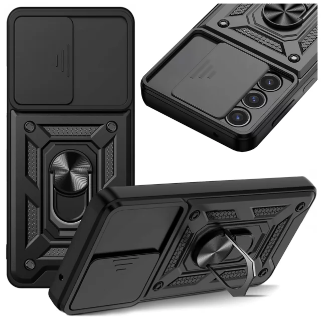 Case for Apple iPhone 16 armored Slide Case Ring camera protection housing Camshield Alogy black