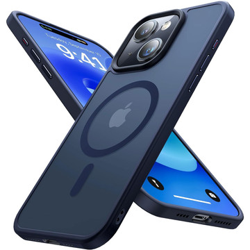 Pouzdro pro iPhone 15 Plus MagSafe Matt Case Cover matné Alogy Ring obrněné pouzdro na telefon tmavě modré