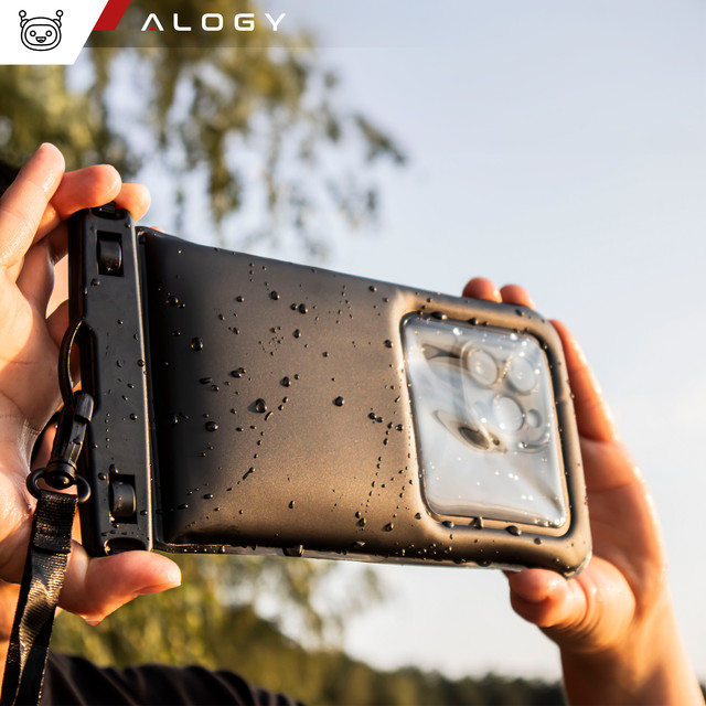 Vodotěsné vodotěsné pouzdro na telefon do 7,5" plovací do bazénu Kayak Case pouzdro na vodu Alogy Black