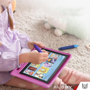 2x Alogy Stylus Pen Capacitive Touchscreen for Tablet Phone Screens for Kids 10cm Purple and Blue