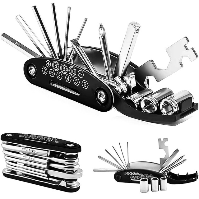 Case Bicycle Bag Phone Pouch 6.4 inch Handlebar Holder Bicycle 0.5L Black Tools Multitool Keys 16in1 Alogy