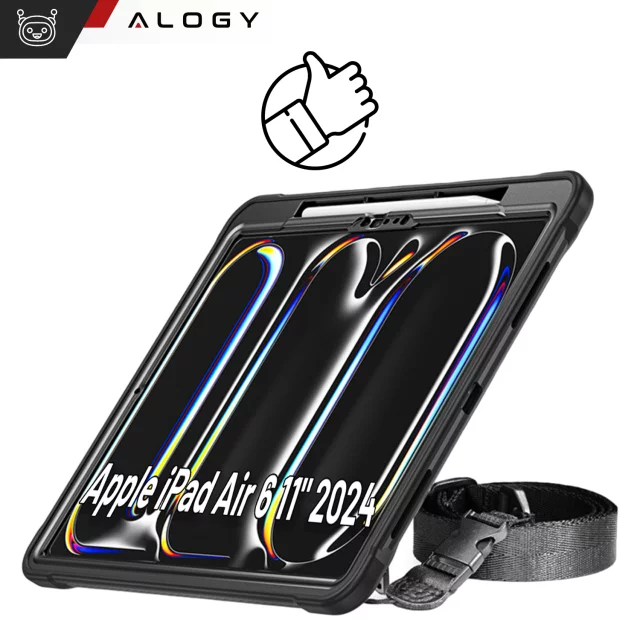 360 Armored Case with Pencil Holder for Apple iPad Air 11" (2024,2025) / Air 10.9" (2020,2022) / Pro 11 (2018) Alogy Pirate 360 ​​Case Tablet Case Black