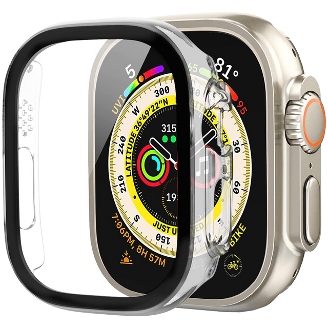 2-in-1-Schutzhülle mit integriertem Glas für Apple Watch Ultra 49 mm Alogy Classic Case Transparent