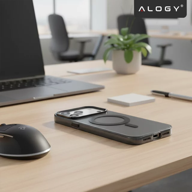 Apple iPhone 17 Pro Max Hülle – Matte MagSafe-Abdeckung mit Linsenschutz, schlank und kratzfest, perfekte Passform – Alogy Skinny MatteCase™ Schwarz