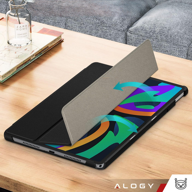 Schutzhülle für Lenovo Tab M11 10,95 Zoll TB330FU / TB330XU / TB331FC, Buchhülle mit Klappgehäuse, Case Cover Alogy, Schwarz
