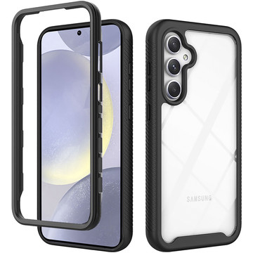 Schutzhülle für Samsung Galaxy S24, gepanzerte Abdeckung, Hydrogel-Displayschutzfolie, 360 Defense Pro Alogy, Schwarz