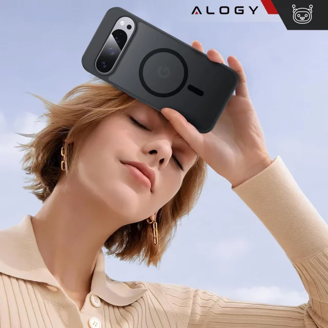 Hülle für Google Pixel 9/ 9 Pro Alogy MagSafe Hybrid Matte Case Rückseite für MagMat Phone Mattschwarz
