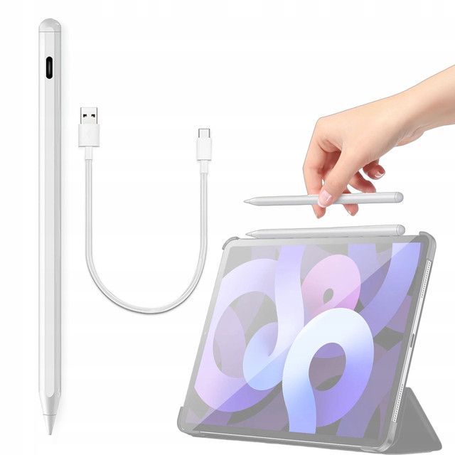 Rysik Dotykowy Stylus Pen do Telefonu i Tabletu, Precyzyjny Pencil do Apple iPad, Alogy SmartStylus™ – Biały