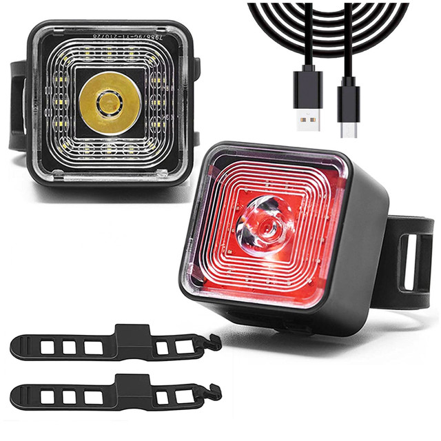 2v1 světlo na kolo Alogy zadní přední světlo na kolo Chytrá svítilna na kolo Vodotěsné přední a zadní světlo 120lm IP66