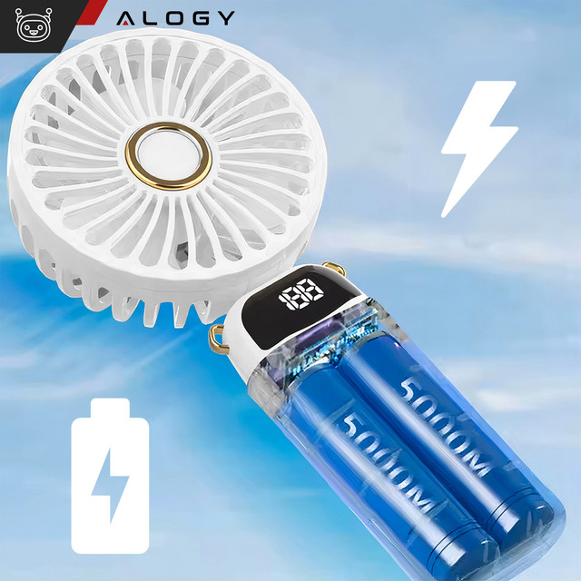 Fan fan handheld desk fan Alogy wireless portable standing with phone stand white