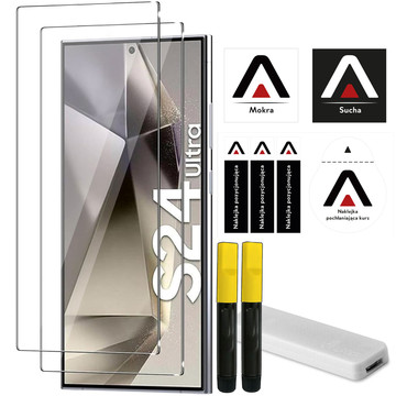2x Tempered Glass for Samsung Galaxy S24 Ultra Screen Protector with UV Lamp Glass 9H Glue Alogy