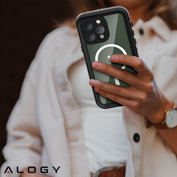 Alogy Waterproof Case IP68 Case with Clear Back 360 Armor Case for MagSafe for Apple iPhone 14 Pro