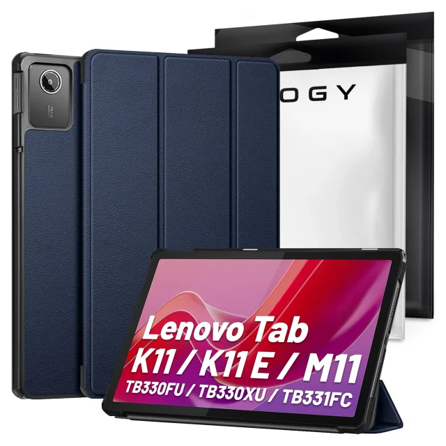Etui do Lenovo Tab K11 / K11E 11” M11 10.95" TB330FU / TB330XU / TB331FC Book Case Cover z klapką obudowa futerał pokrowiec Alogy Granatowe
