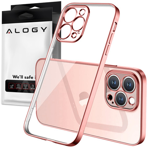 Alogy TPU Luxury Case with Camera Protector for Apple iPhone 12 Pro Pink and Transparent