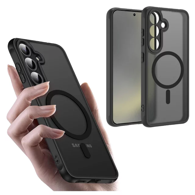 Samsung Galaxy S25 Plus Case, Protective Phone Cover, Alogy Matte HybridMag™️ Case for MagSafe, Matte Black