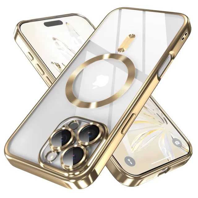 MagSafe Case for Apple iPhone 16 Pro Max Alogy Glamour Luxury Ring Case Gold-Transparent