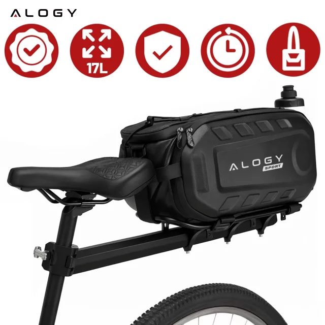Bicycle bag pannier 2.5L bike holder handlebar frame bag case cover 23.6x10.5x10cm (S) Alogy Sport black